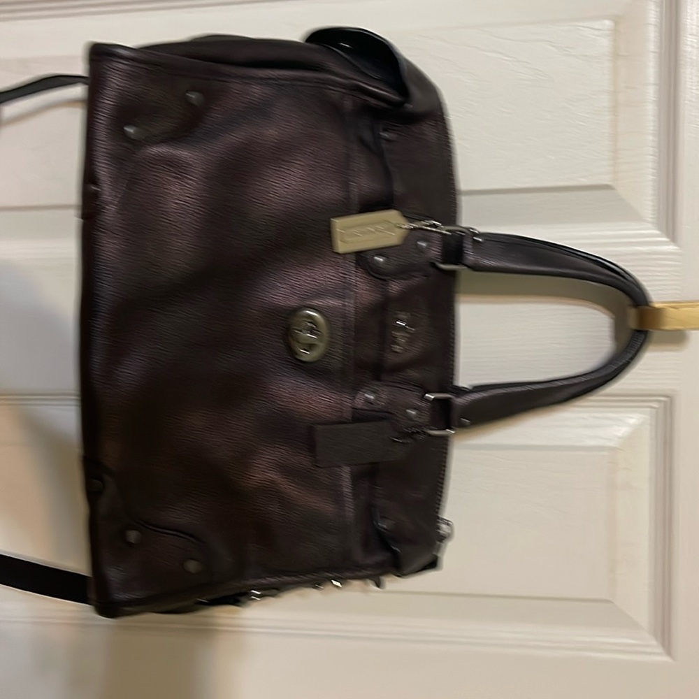 Coach satchel bag.  Color is iridescent dark plum.14Lx 10H